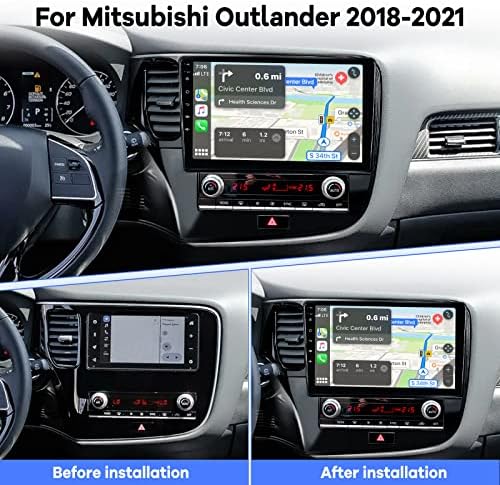 [2G + 32G] רדיו רכב למיצובישי אאוטלנדר 2018 2019 2020 2021, 10.1 אינץ 'אנדרואיד 11 סטריאו מסך מגע, Apple Carplay/Android